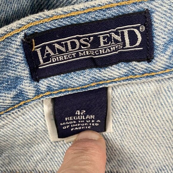 Lands End Mens Jeans 42x29 Regular Light Wash Denim Made In USA - Picture 3 of 6
